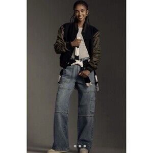 Anthropologie Avec Les Filles High Rise Cargo Jeans Size 26 EUC